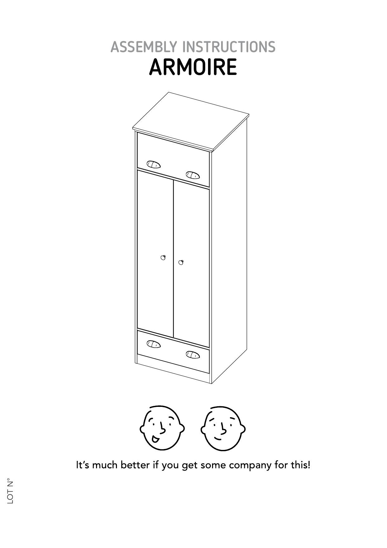 Armario falkland en melamina con 2 puertas, estantes y barra Negro