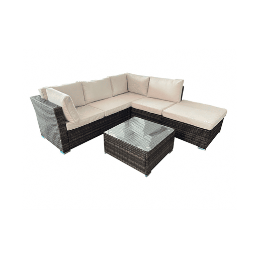 Set sofá de canto MARSELLA com mesa e puff