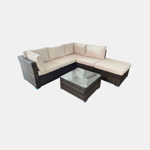 Set sofá de canto MARSELLA com mesa e puff
