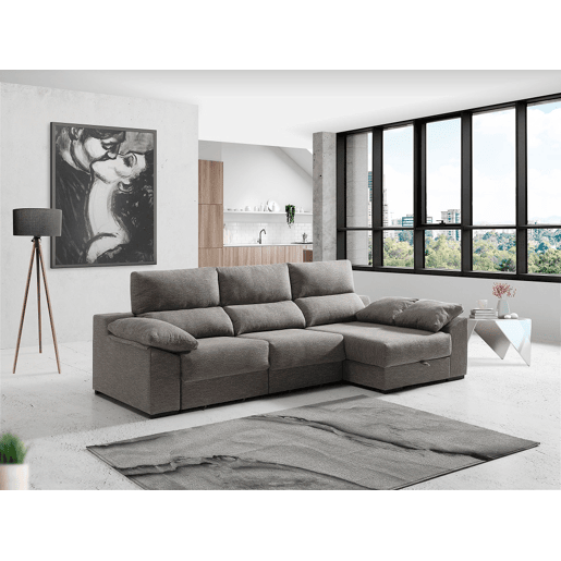 Chaise longue KLEE dereita 4 lugares vison