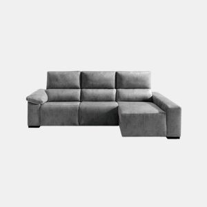 Chaise longue relax elétrico BALTIA dereita 4 lugares cinza claro