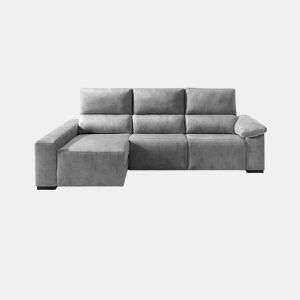 Chaise longue relax elétrico BALTIA esquerda 4 lugares cinza claro