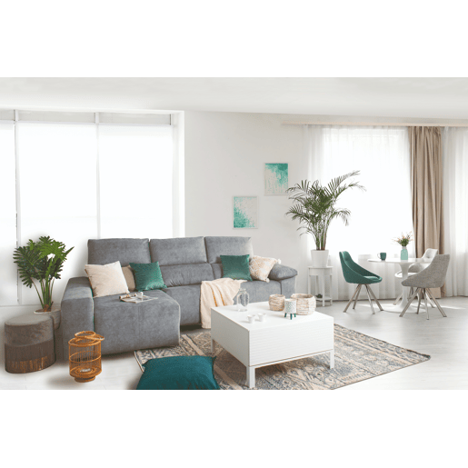 Chaise longue relax elétrico BALTIA esquerda 4 lugares cinza claro