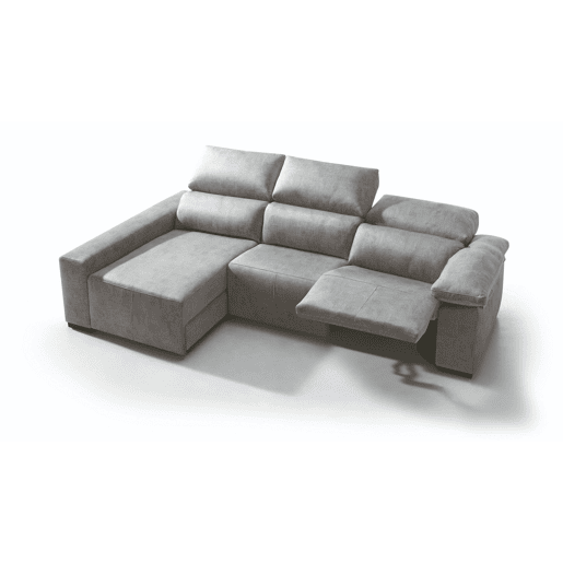 Chaise longue relax elétrico BALTIA esquerda 4 lugares cinza claro