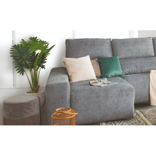 Chaise longue relax elétrico BALTIA esquerda 4 lugares cinza claro