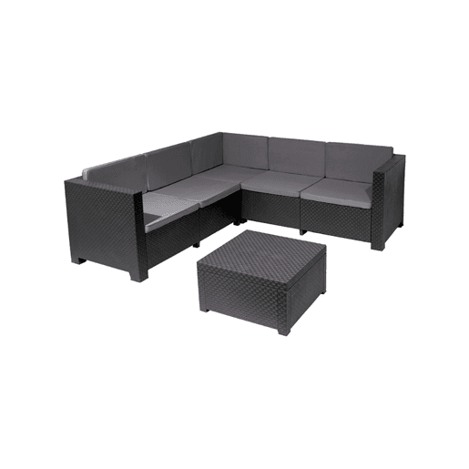 Set de jardim OASIS sofá de canto 5 lugares com mesa de centro
