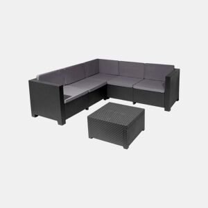 Set de jardim OASIS sofá de canto 5 lugares com mesa de centro
