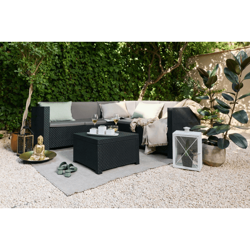 Set de jardim OASIS sofá de canto 5 lugares com mesa de centro