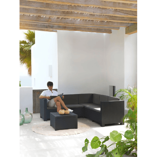 Set de jardim OASIS sofá de canto 5 lugares com mesa de centro