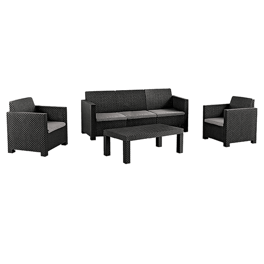 Set de jardim MAHINA sofá 3 lugares, 2 poltronas e mesa de centro