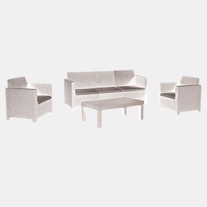 Set de jardim MAHINA sofá 3 lugares, 2 poltronas e mesa de centro