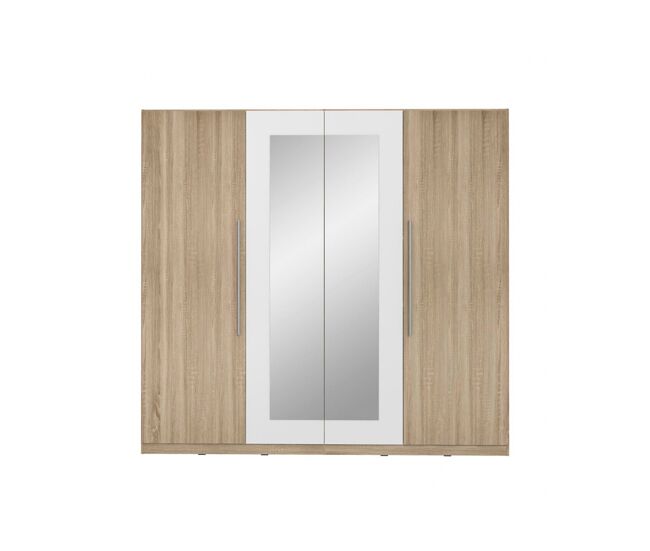 Armario helen puertas batientes 2 espejos 227x212cm roble
