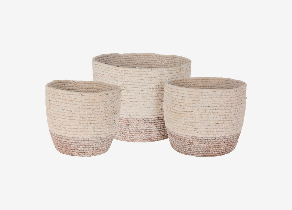 Cesta lisa sauce color natural talla l