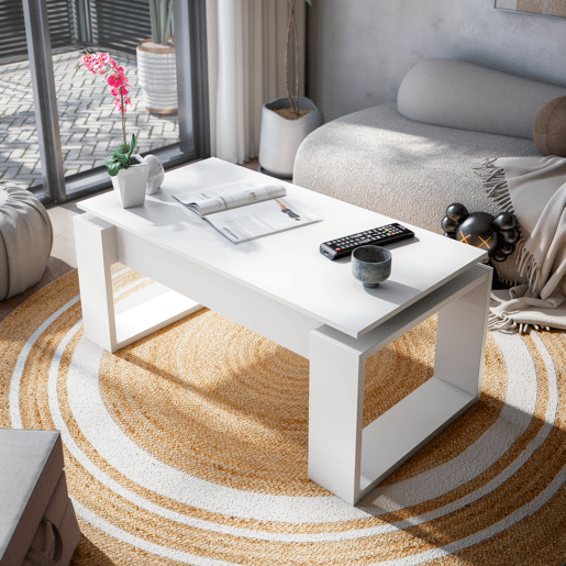 Mesa de centro elevável NOVA cor branco Mesa de centro elevável NOVA cor branco