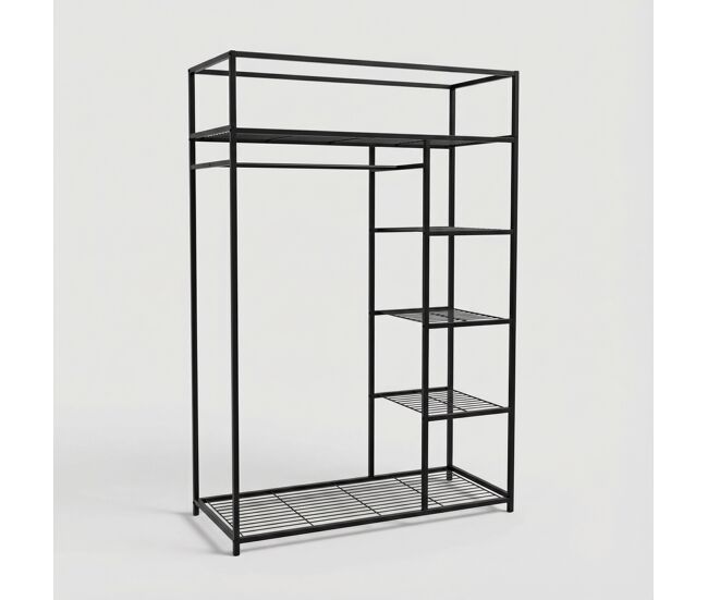 Armario de metal wardy iv 110x40x170cm negro - conforama