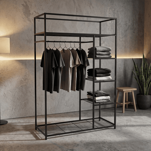 Armário de metal preto WARDY IV 110x40x170cm