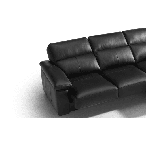 Chaise longue pele WILLY dereita 4 lugares preto