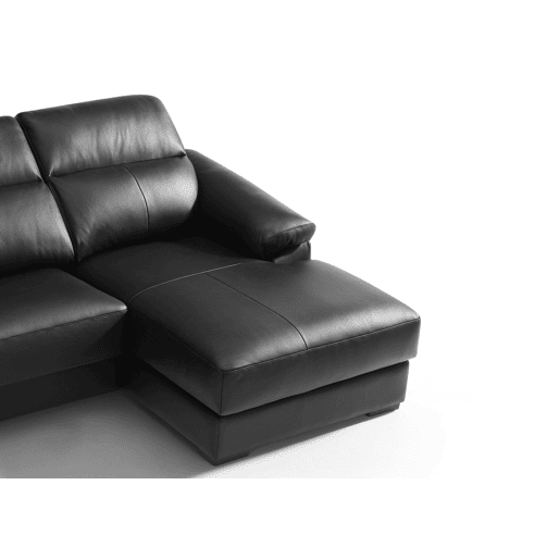 Chaise longue pele WILLY dereita 4 lugares preto