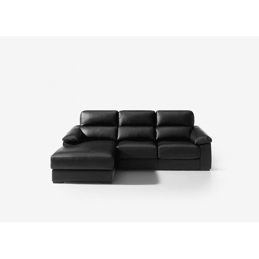 Chaise longue pele WILLY esquerda 4 lugares preto