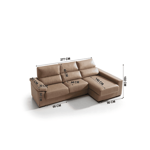 Chaise longue BEA dereita 4 lugares vison