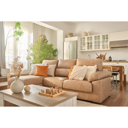 Chaise longue 4 lugares BEA lado esquerdo cor visón
