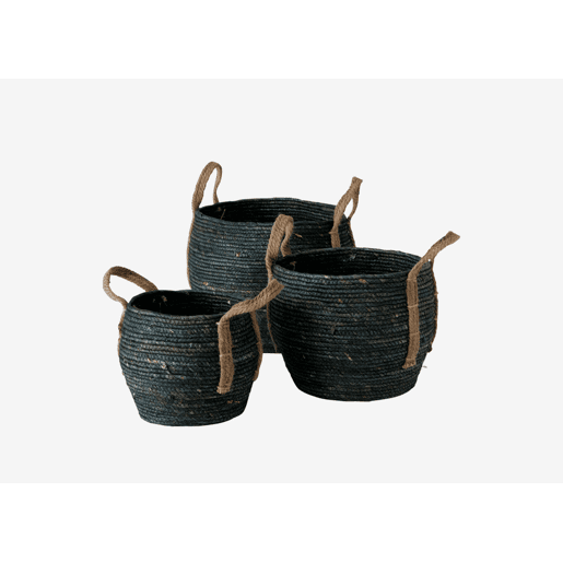 Cesta TAKEO fibra vegetal preta 28x28x25cm