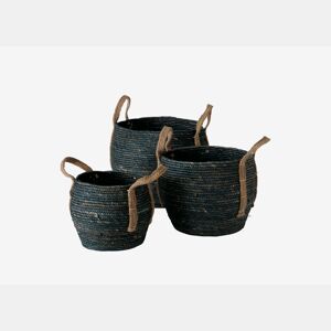 Cesta TAKEO fibra vegetal preta 28x28x25cm