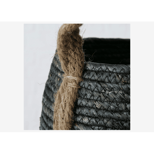 Cesta TAKEO fibra vegetal preta 28x28x25cm