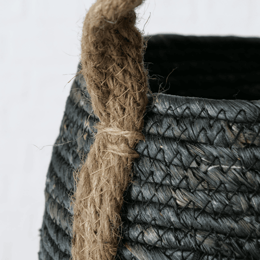 Cesta TAKEO fibra vegetal preta 28x28x25cm