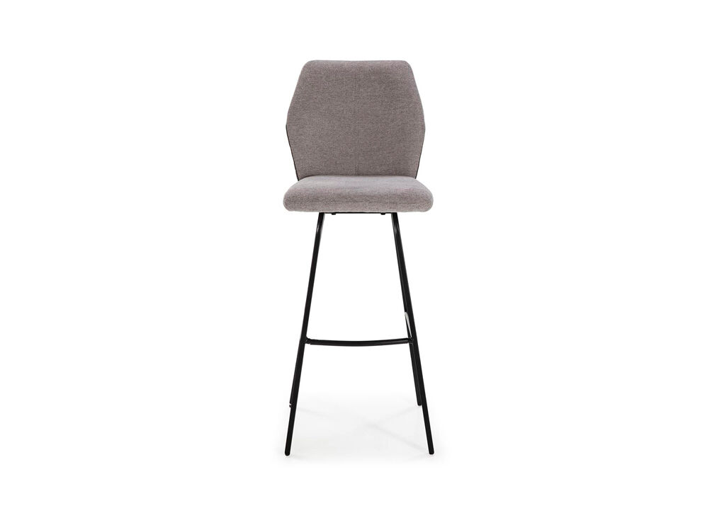 Taburete paul alto fijo tapizado tela gris claro