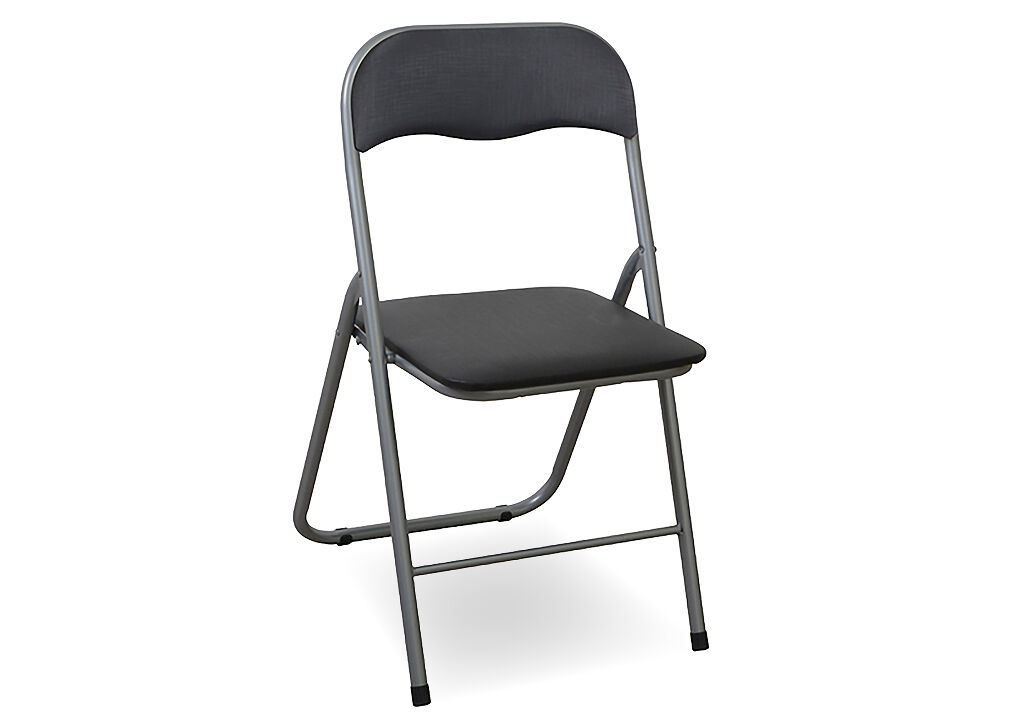 Silla plegable alizee iii negro e plata - conforama
