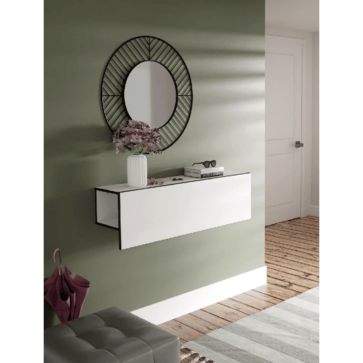 Móvel de entrada MULTIFUNCIONAL 120x35x27 branco mate e cinza Móvel de entrada MULTIFUNCIONAL 120x35x27 branco mate e cinza