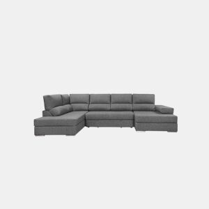 Sofá de canto com cama 5 lugares BARI XXL lado esquerdo antracite