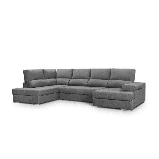 Sofá de canto com cama 5 lugares BARI XXL lado esquerdo antracite