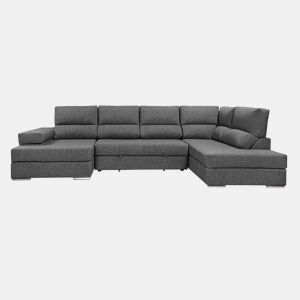 Sofá de canto com cama 5 lugares BARI XXL lado direito antracite