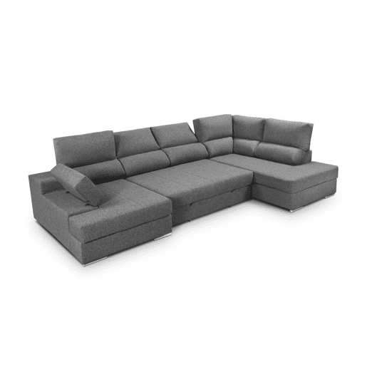 Sofá de canto com cama 5 lugares BARI XXL lado direito antracite
