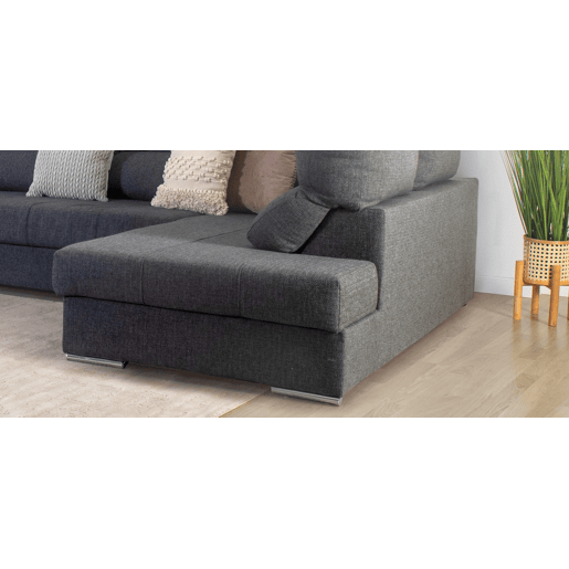 Sofá de canto com cama 5 lugares BARI XXL lado direito antracite