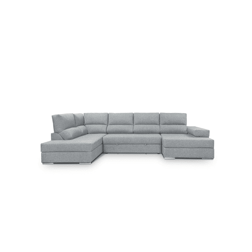 Sofá de canto com cama 5 lugares BARI XXL lado esquerdo cor azul