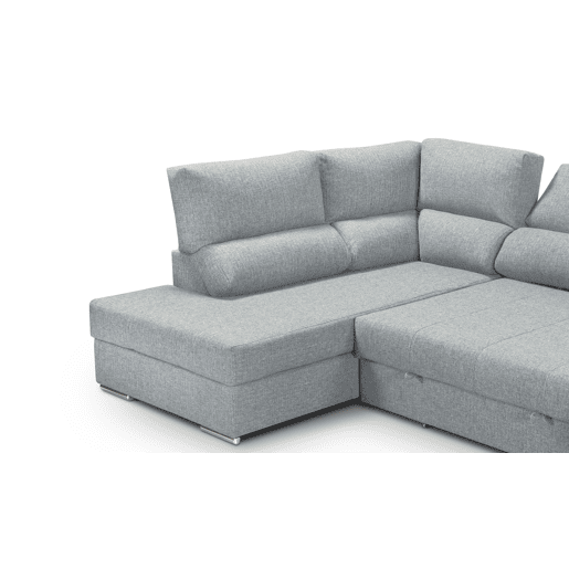 Sofá de canto com cama 5 lugares BARI XXL lado esquerdo cor azul
