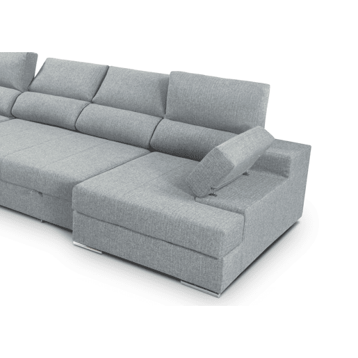 Sofá de canto com cama 5 lugares BARI XXL lado esquerdo cor azul
