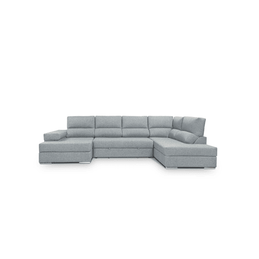 Sofá de canto com cama 5 lugares BARI XXL lado direito cor azul