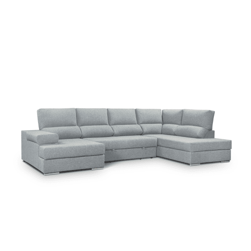 Sofá de canto com cama 5 lugares BARI XXL lado direito cor azul