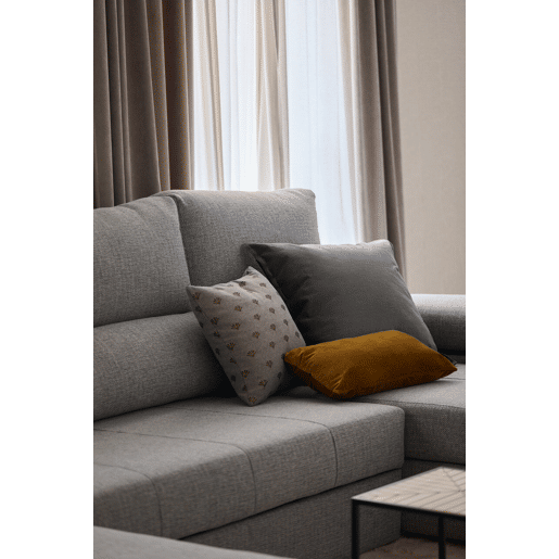Sofá de canto com cama 5 lugares BARI XXL lado direito cor azul