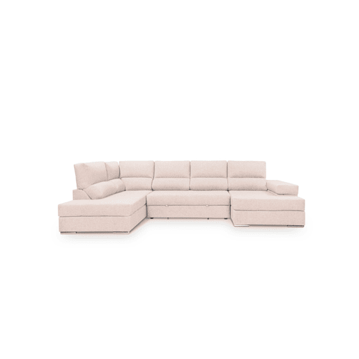 Sofá de canto com cama 5 lugares BARI XXL lado esquerdo cor bege