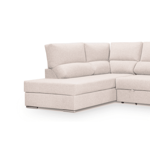 Sofá de canto com cama 5 lugares BARI XXL lado esquerdo cor bege