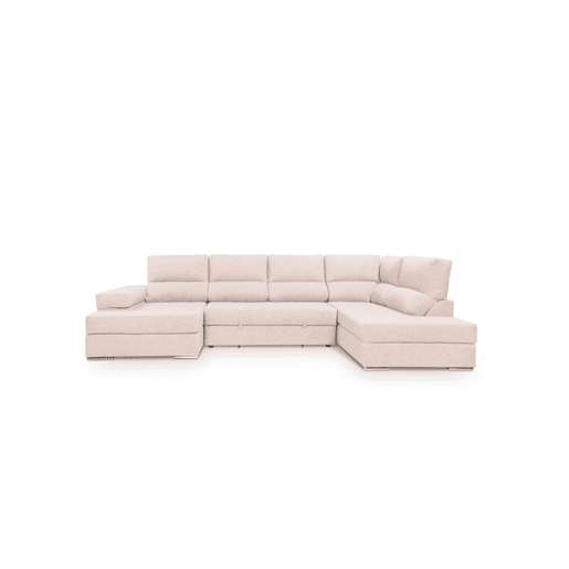 Sofá de canto com cama 5 lugares BARI XXL lado direito cor bege