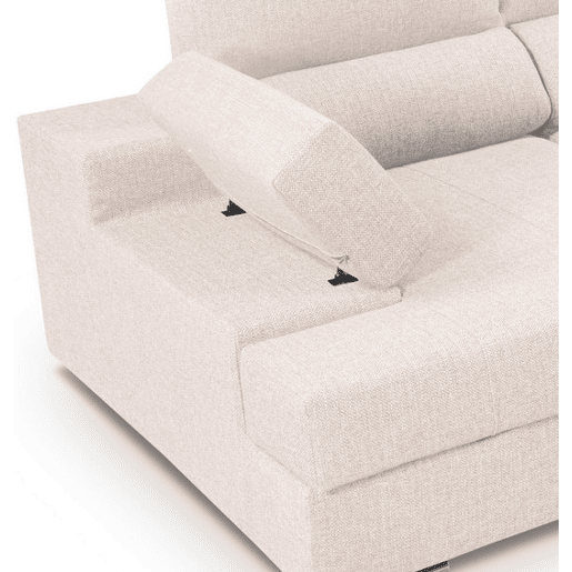 Sofá de canto com cama 5 lugares BARI XXL lado direito cor bege