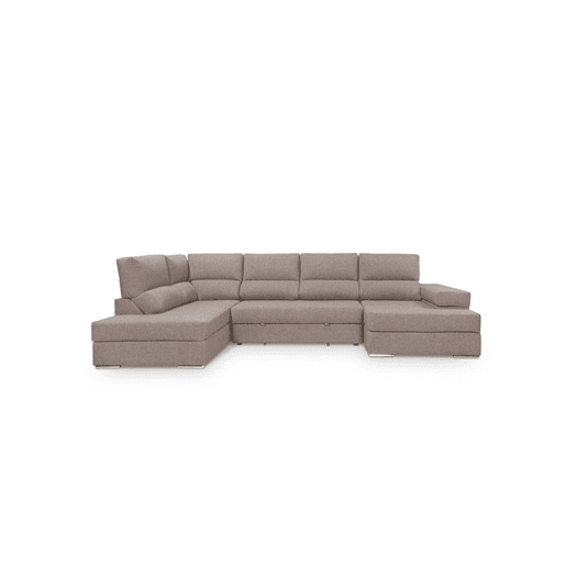 Sofá de canto com cama 5 lugares BARI XXL lado esquerdo cor visón