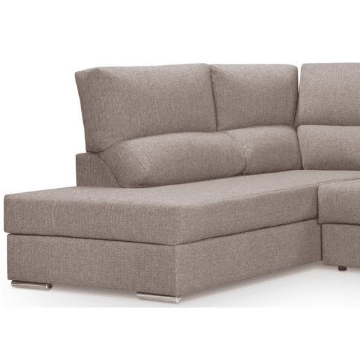 Sofá de canto com cama 5 lugares BARI XXL lado esquerdo cor visón