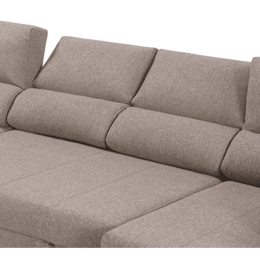 Sofá de canto com cama 5 lugares BARI XXL lado esquerdo cor visón